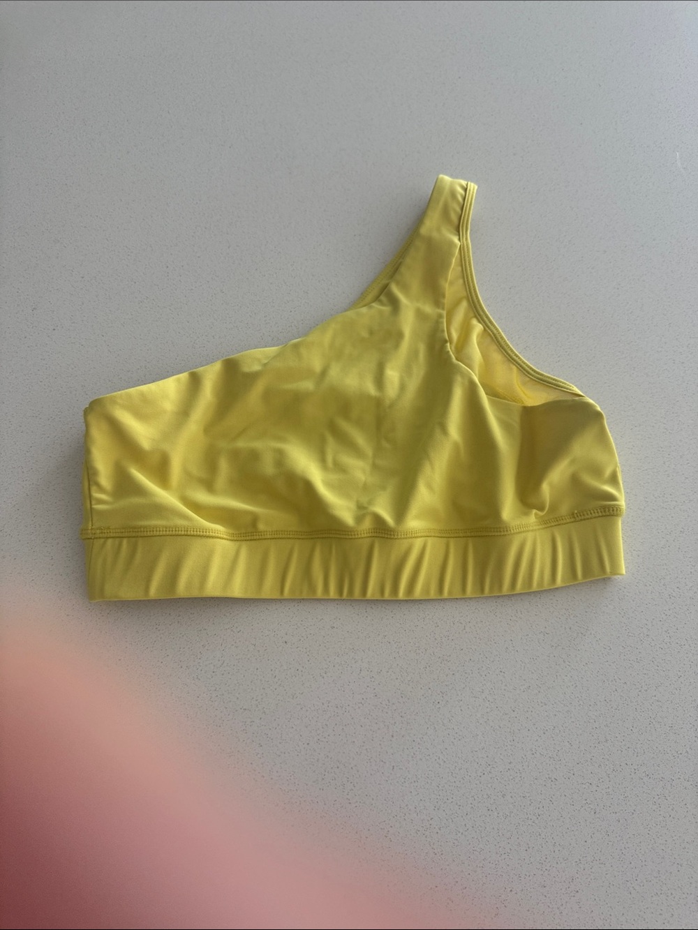 Carbon38 One-Shoulder Yellow Swim Top